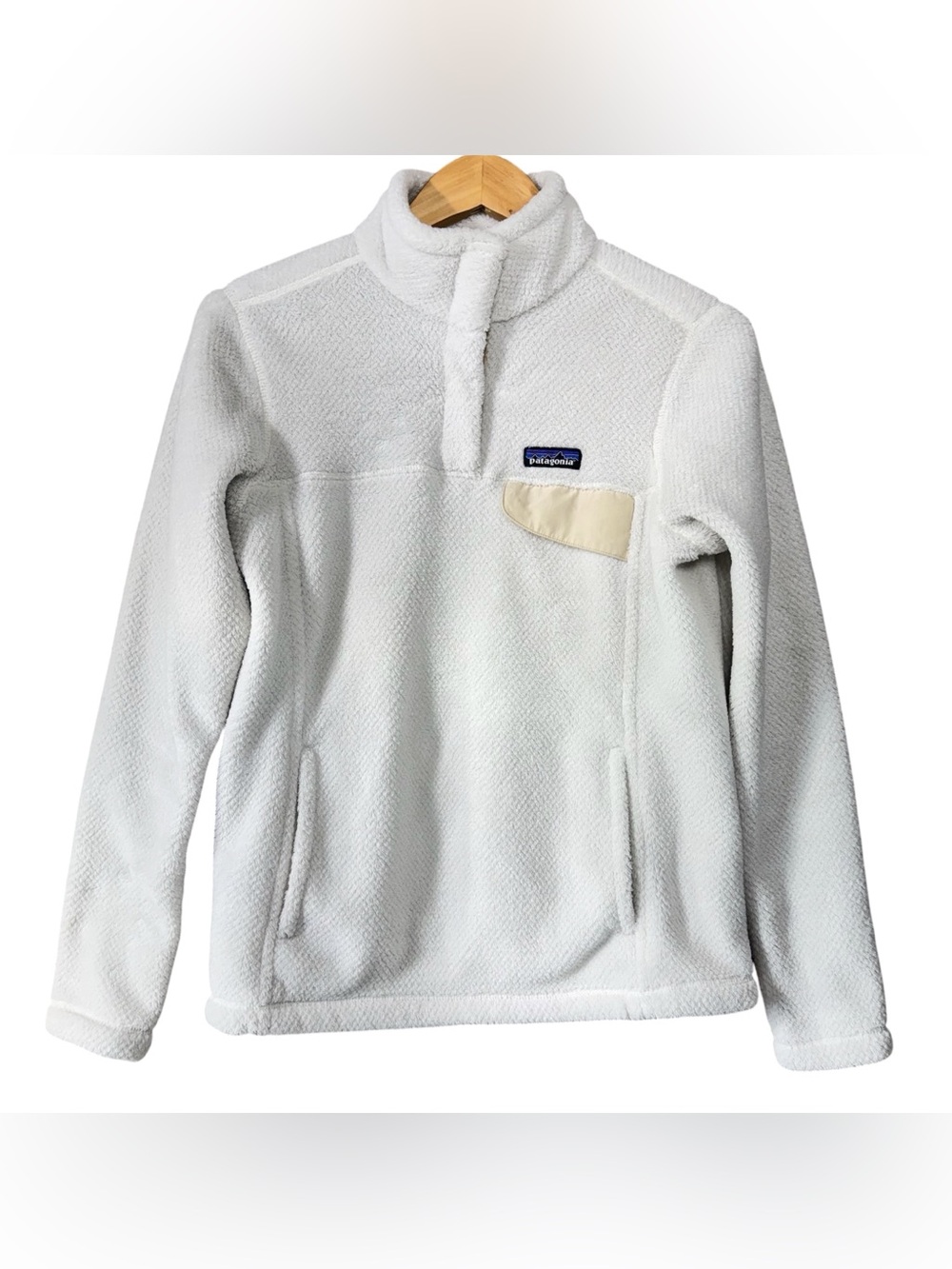 Patagonia Jacket Women Medium White Re-Tool Snap-T Pullover Fleece